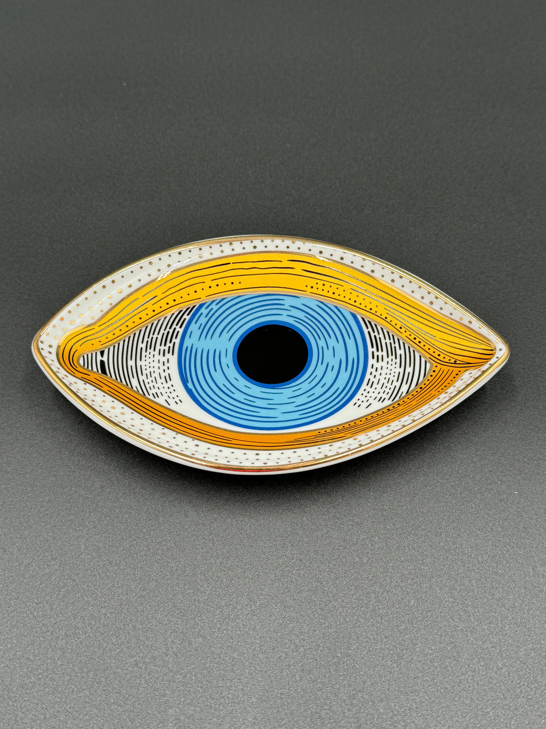 Golden Eye Guardian Ceramic Jewelry Tray