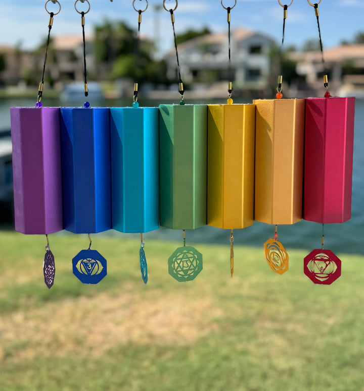 Harmonic Bliss - 7 Chakra Colored Metal Wind Chimes