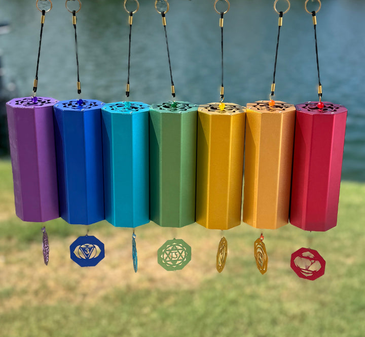 Harmonic Bliss - 7 Chakra Colored Metal Wind Chimes