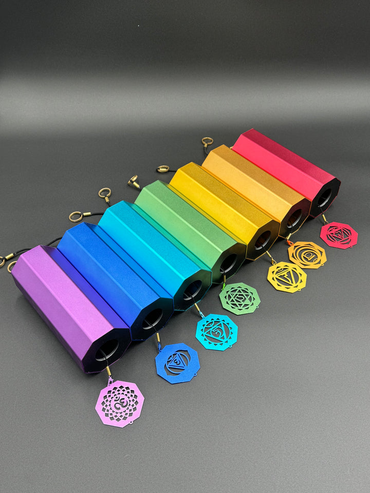 Harmonic Bliss - 7 Chakra Colored Metal Wind Chimes