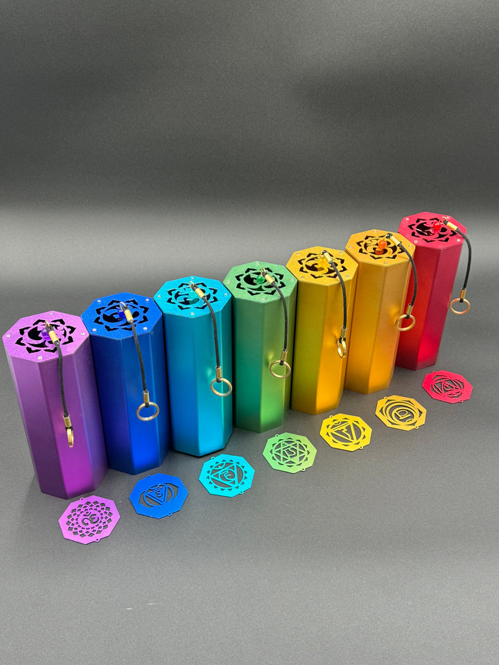 Harmonic Bliss - 7 Chakra Colored Metal Wind Chimes