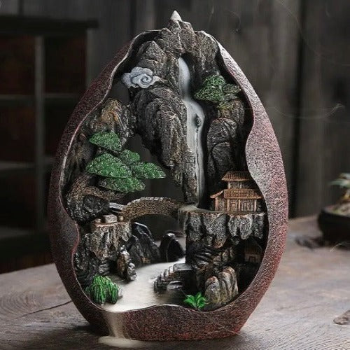 Mountain Backflow Ceramic Incense Burner