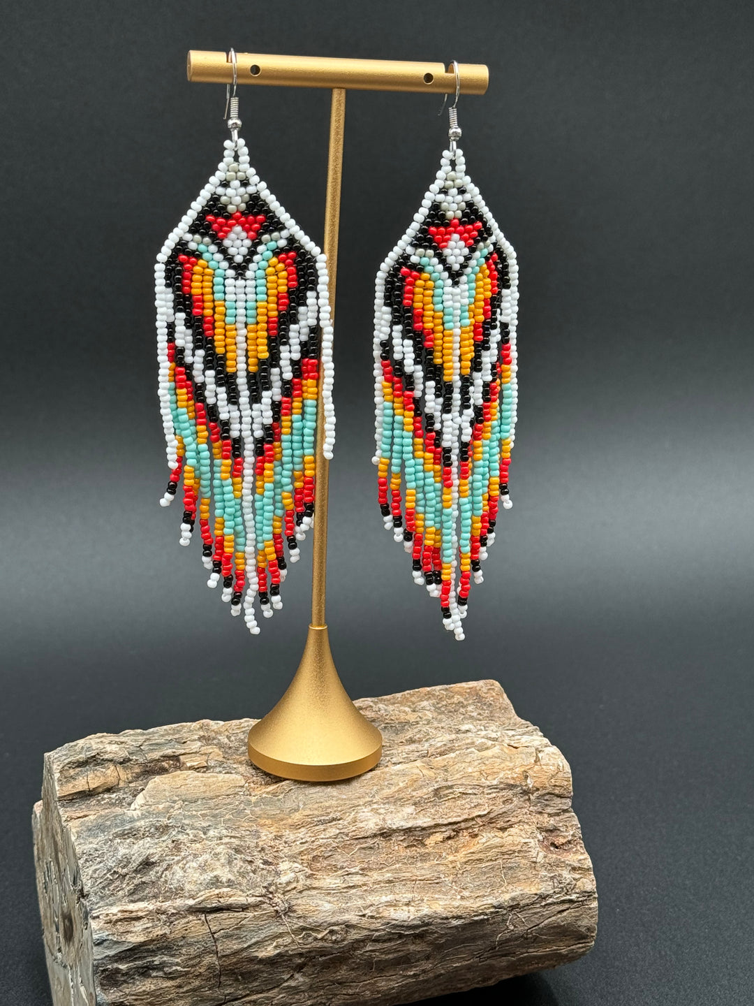 Handmade Bohemian Glass Beads Tassel Earrings - Multi-color