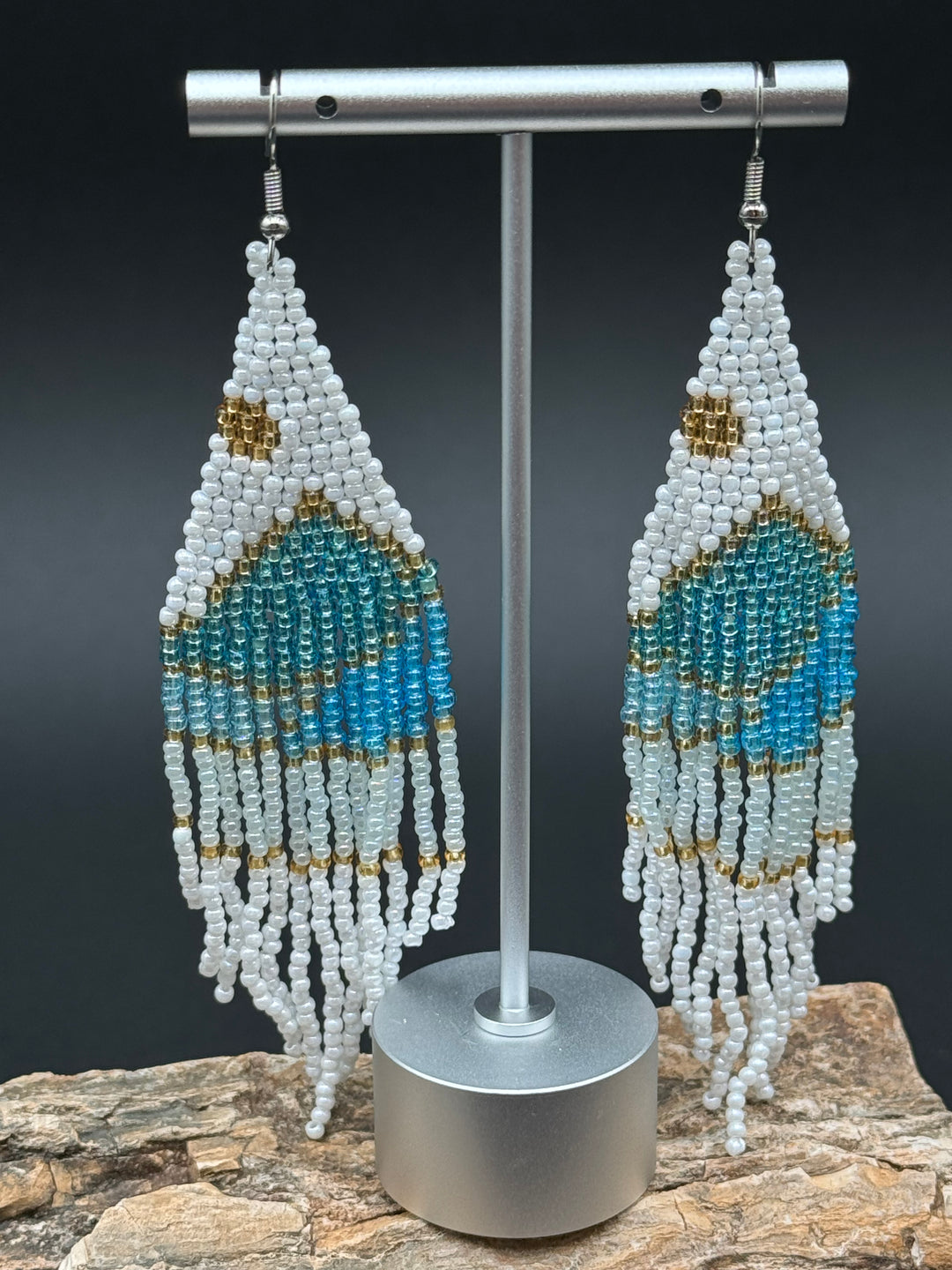 Handmade Bohemian Glass Beads Tassel Earrings - Summer