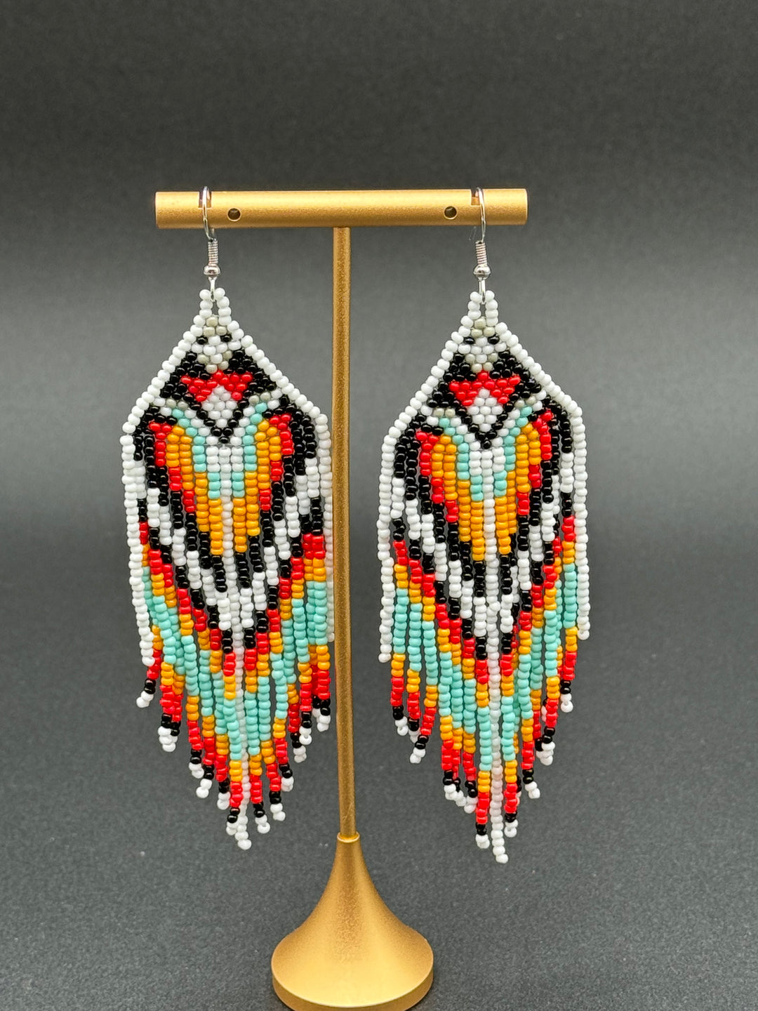 Handmade Bohemian Glass Beads Tassel Earrings - Multi-color