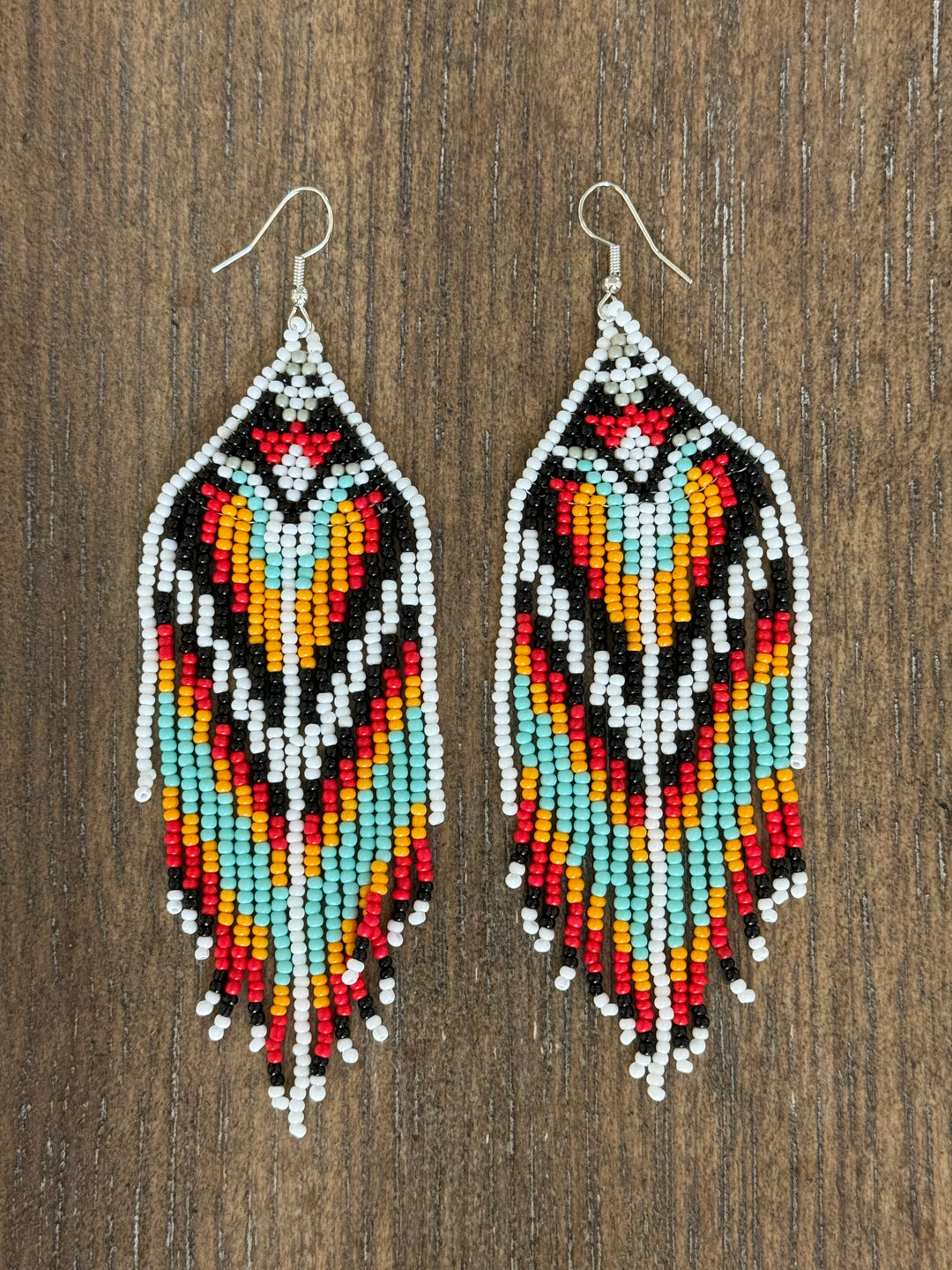 Handmade Bohemian Glass Beads Tassel Earrings - Multi-color