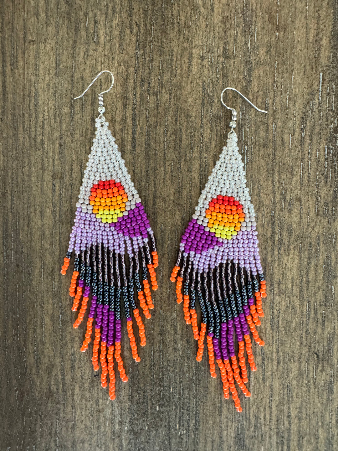 Handmade Bohemian Glass Beads Tassel Earrings - Hot air balloon