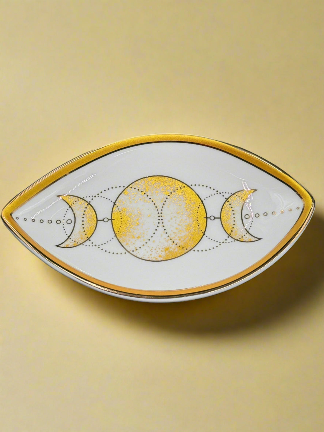 Golden Lunar Orbit Ceramic Jewelry Tray