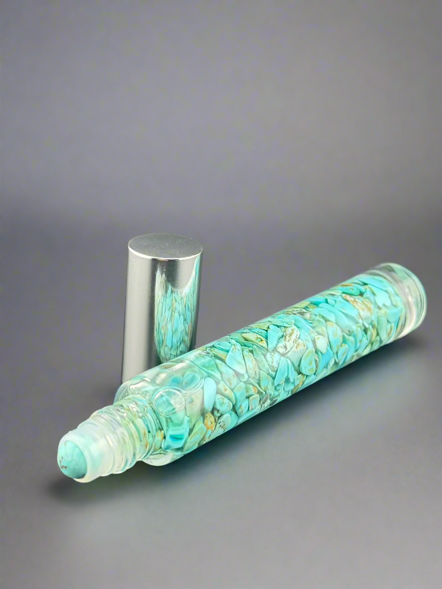 Turquoise Serenity - Bergamot Infused Crystal Roll-On (Throat & Third Eye Chakras)