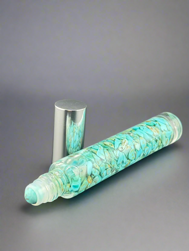 Turquoise Serenity - Bergamot Infused Crystal Roll-On (Throat & Third Eye Chakras)