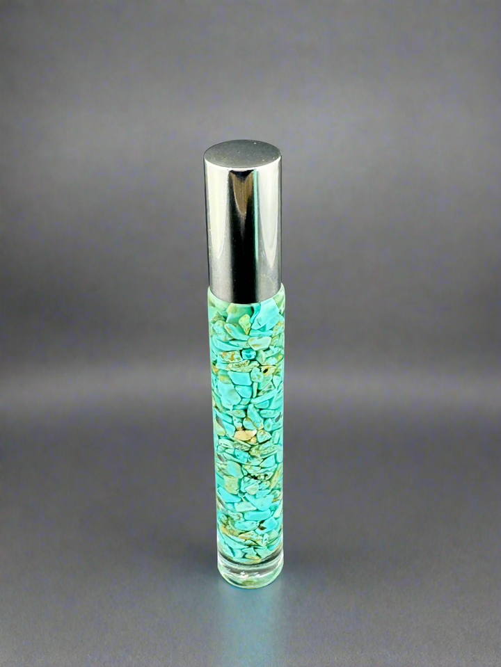 Turquoise Serenity - Bergamot Infused Crystal Roll-On (Throat & Third Eye Chakras)