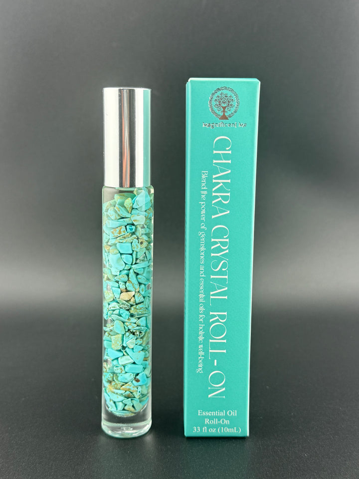 Turquoise Serenity - Bergamot Infused Crystal Roll-On (Throat & Third Eye Chakras)