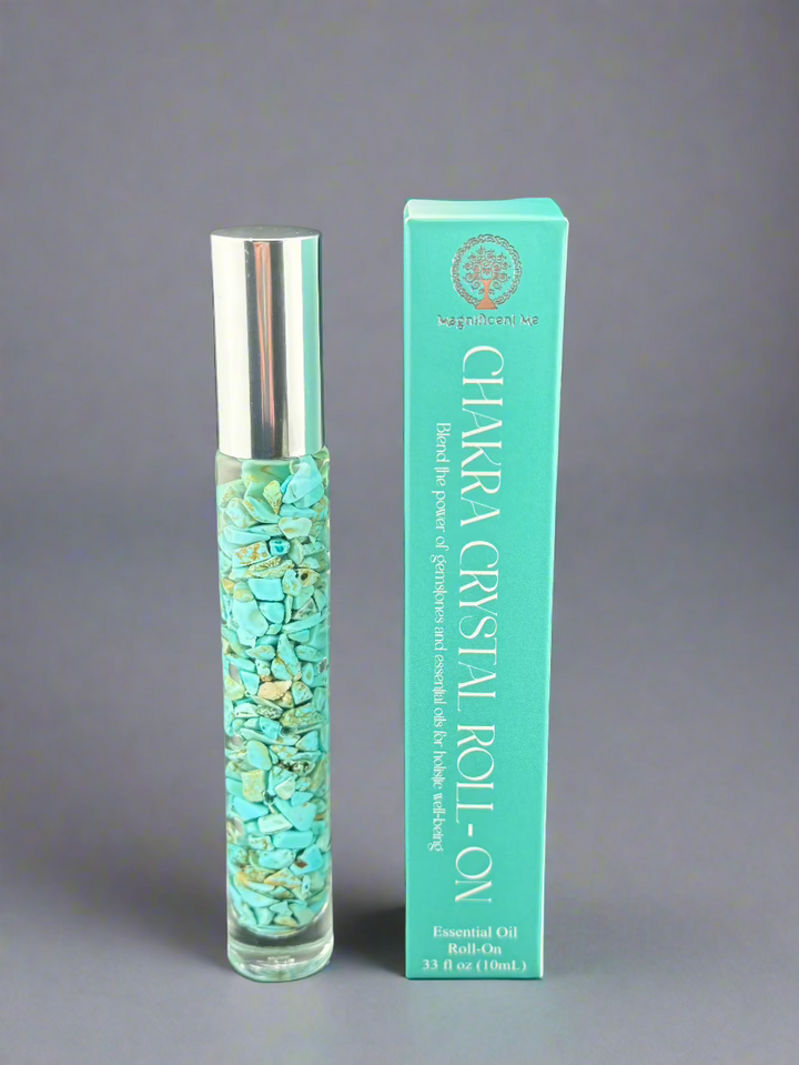 Turquoise Serenity - Bergamot Infused Crystal Roll-On (Throat & Third Eye Chakras)