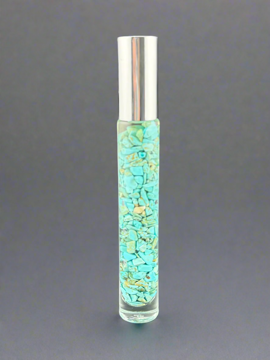 Turquoise Serenity - Bergamot Infused Crystal Roll-On (Throat & Third Eye Chakras)