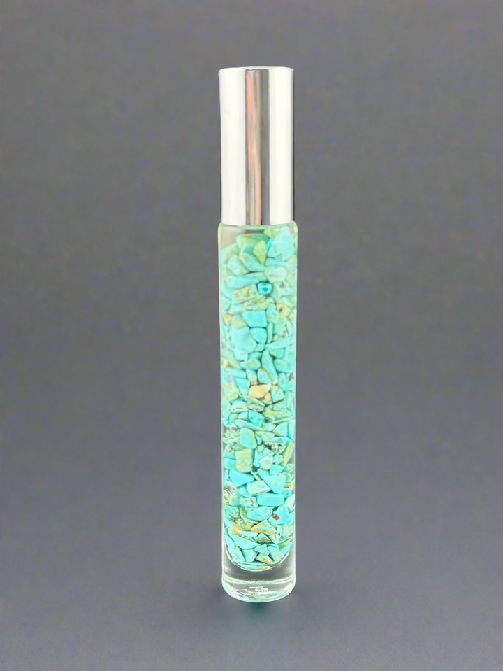 Turquoise Serenity - Bergamot Infused Crystal Roll-On (Throat & Third Eye Chakras)