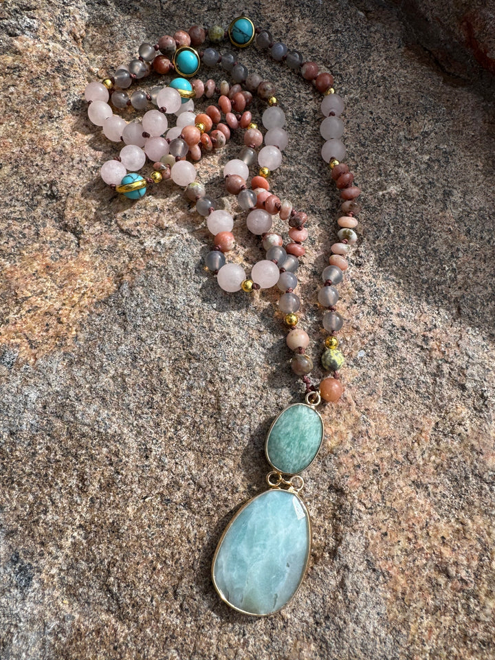 SerenityEcho 108 Bead Amazonite Mala/Necklace