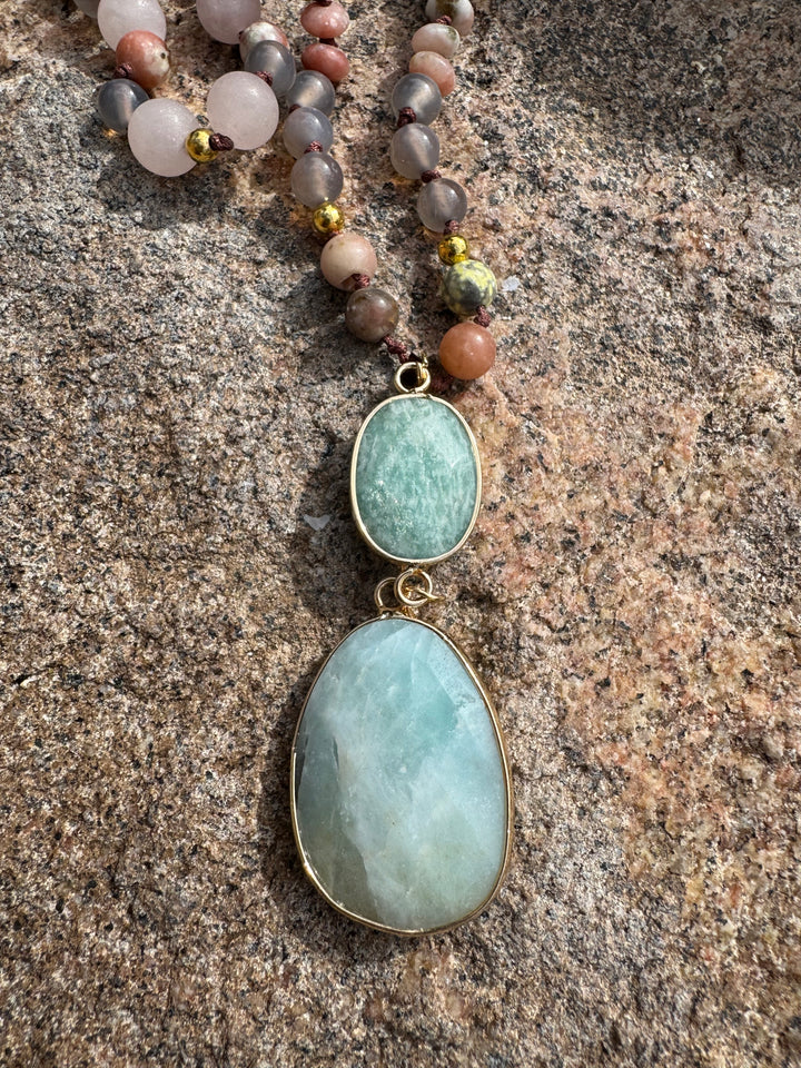 SerenityEcho 108 Bead Amazonite Mala/Necklace