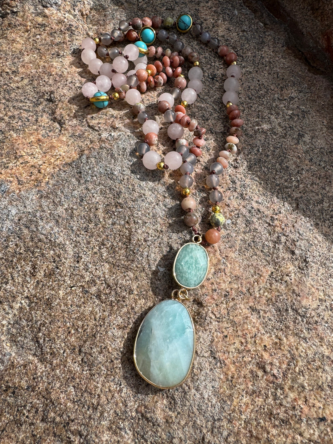 SerenityEcho 108 Bead Amazonite Mala/Necklace