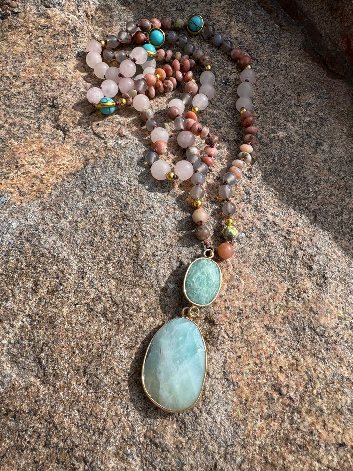 SerenityEcho 108 Bead Amazonite Mala/Necklace