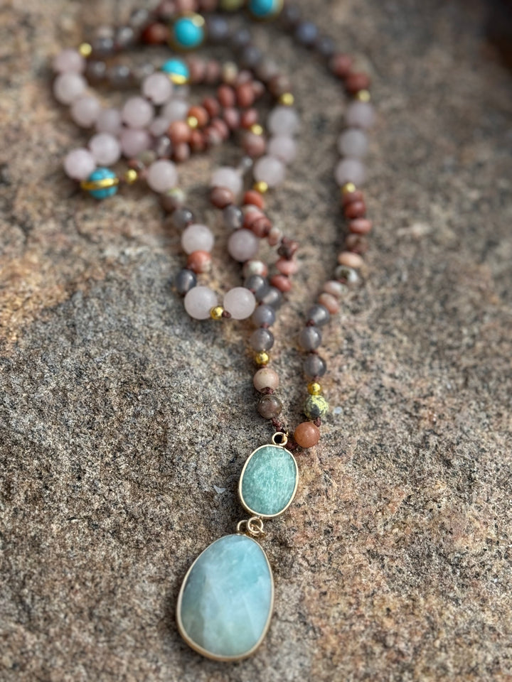 SerenityEcho 108 Bead Amazonite Mala/Necklace