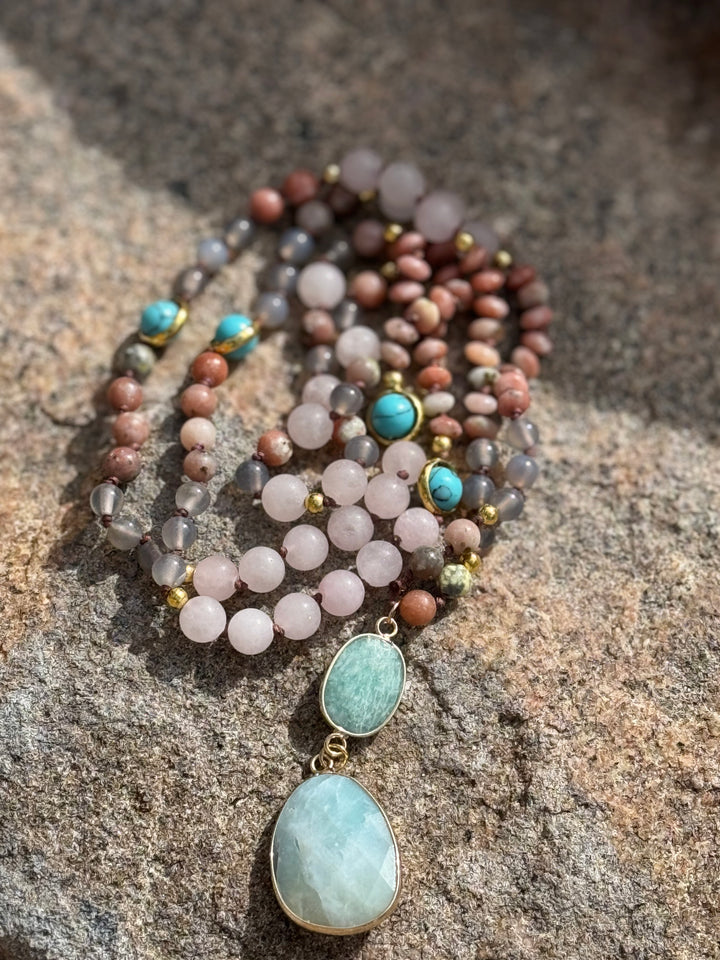 SerenityEcho 108 Bead Amazonite Mala/Necklace