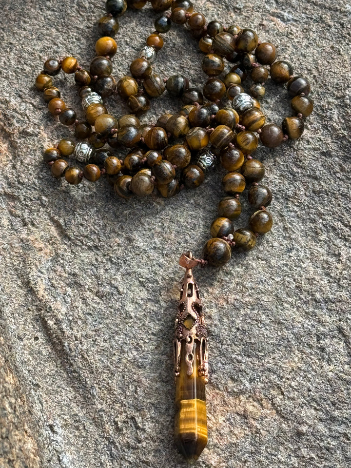 DivineRadiance 108 Bead Tiger Eye Mala/Necklace