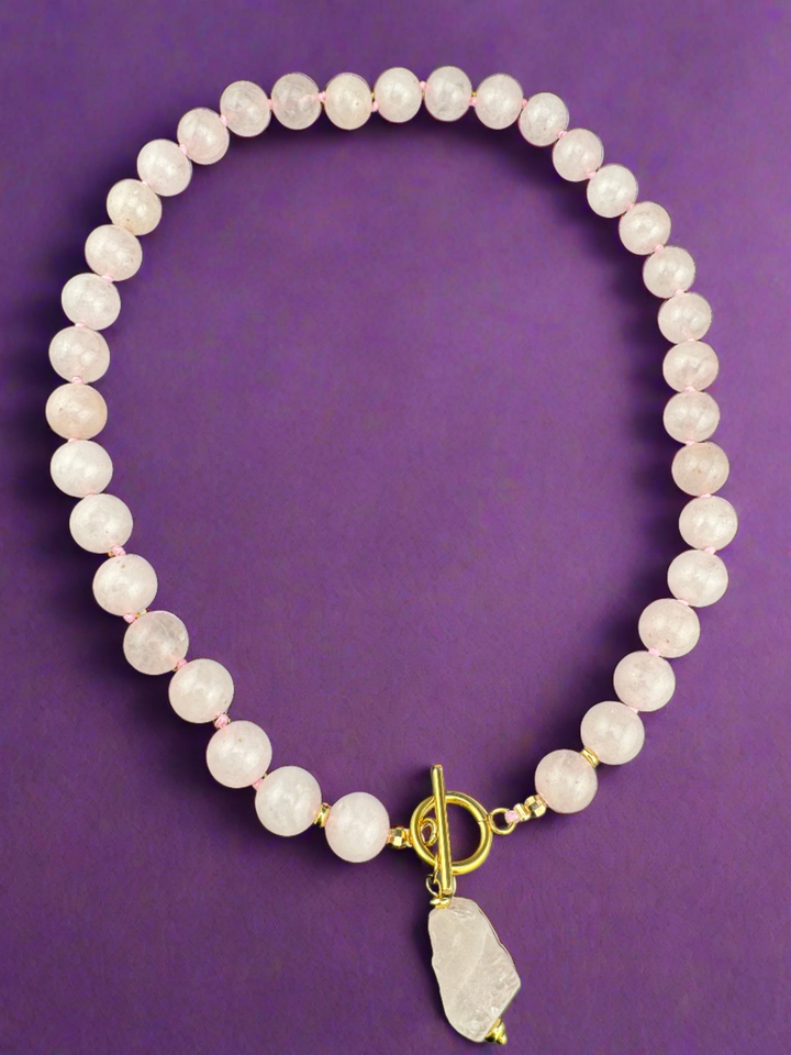 Rose Quartz Radiance - Handcrafted Healing Choker Necklace