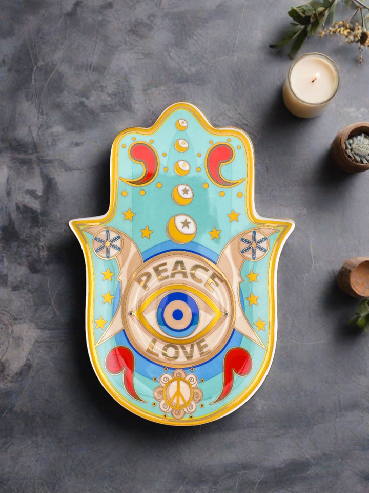 Boundless Love - Hamsa Hand Evil Eye Plate for Saging or jewelry