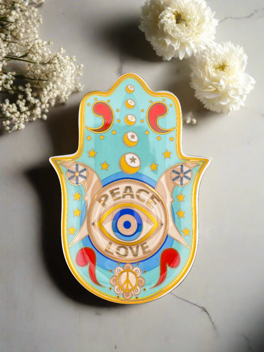 Boundless Love - Hamsa Hand Evil Eye Plate for Saging or jewelry