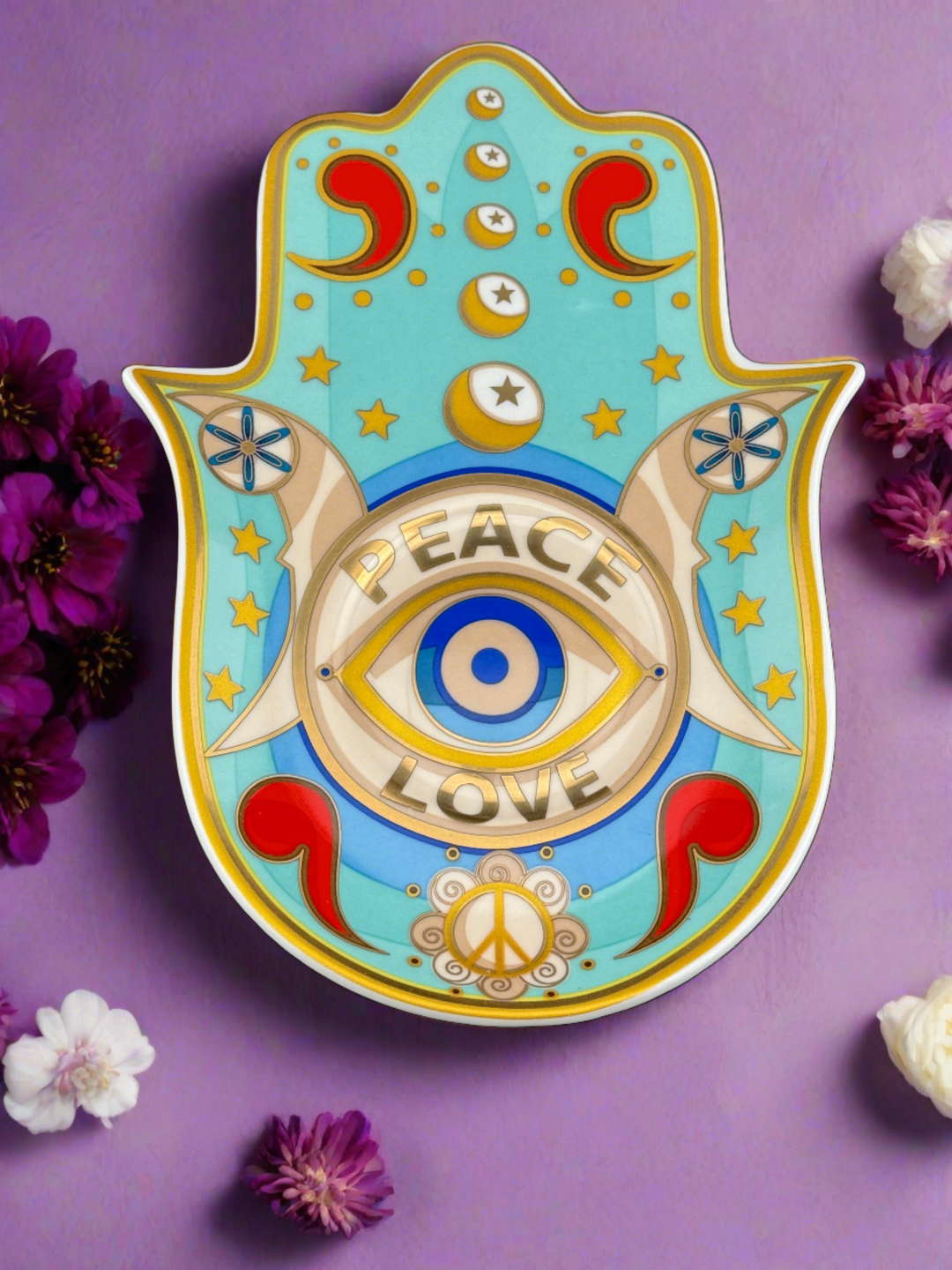 Boundless Love - Hamsa Hand Evil Eye Plate for Saging or jewelry