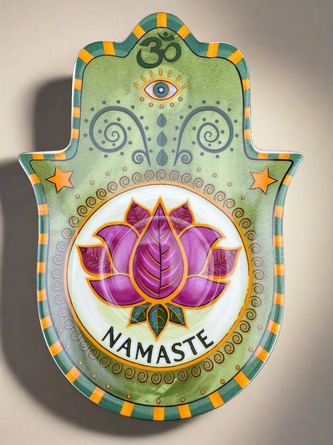 Lotus Radiance - Namaste Hamsa Plate of Harmony for Jewelry and Saging