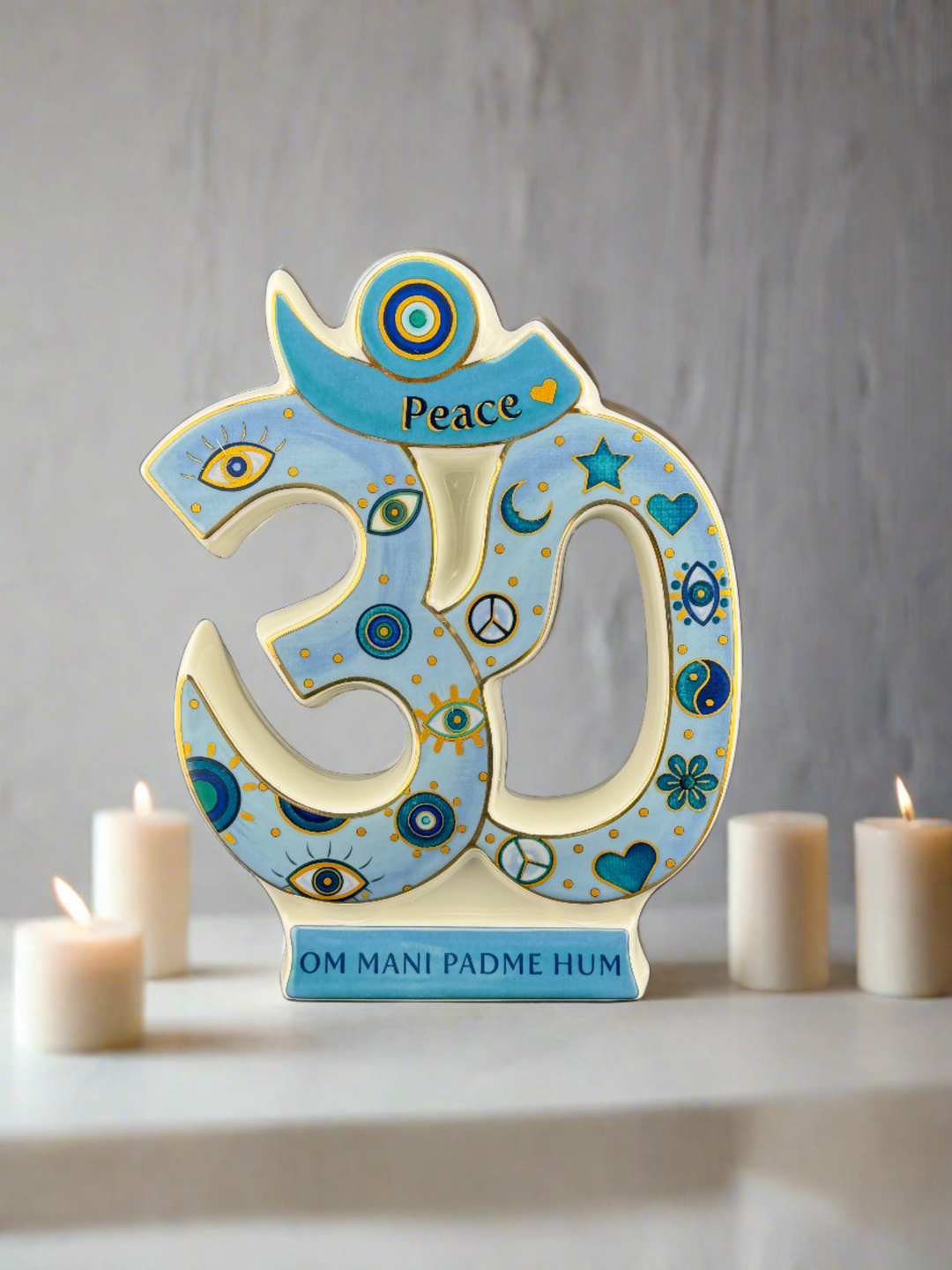 Divine Harmony - Celestial Om Ceramic Sculpture