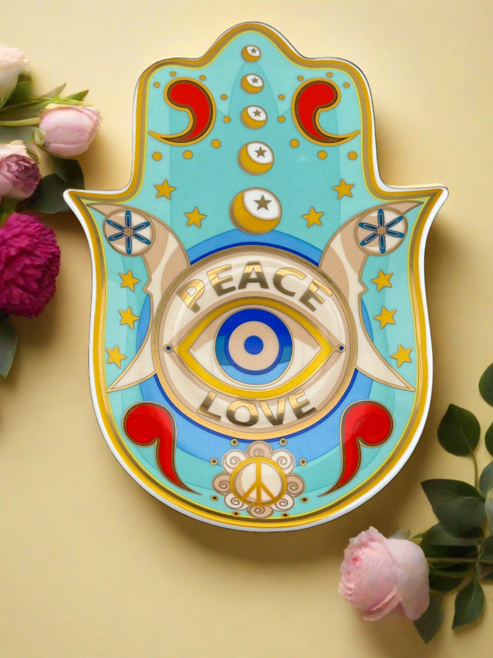 Peace and Love Hamsa Plate