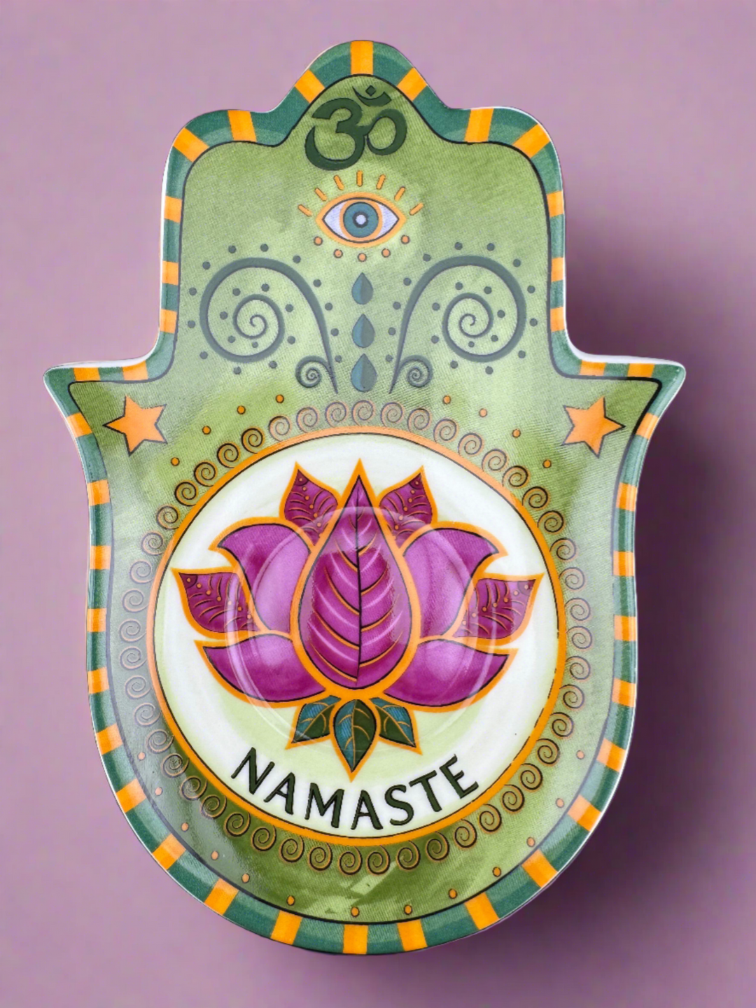 Lotus Radiance - Namaste Hamsa Plate of Harmony for Jewelry and Saging