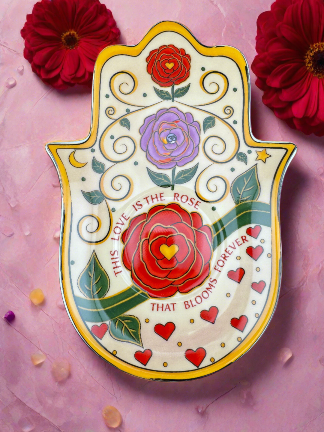 Rose Love Hamsa Plate