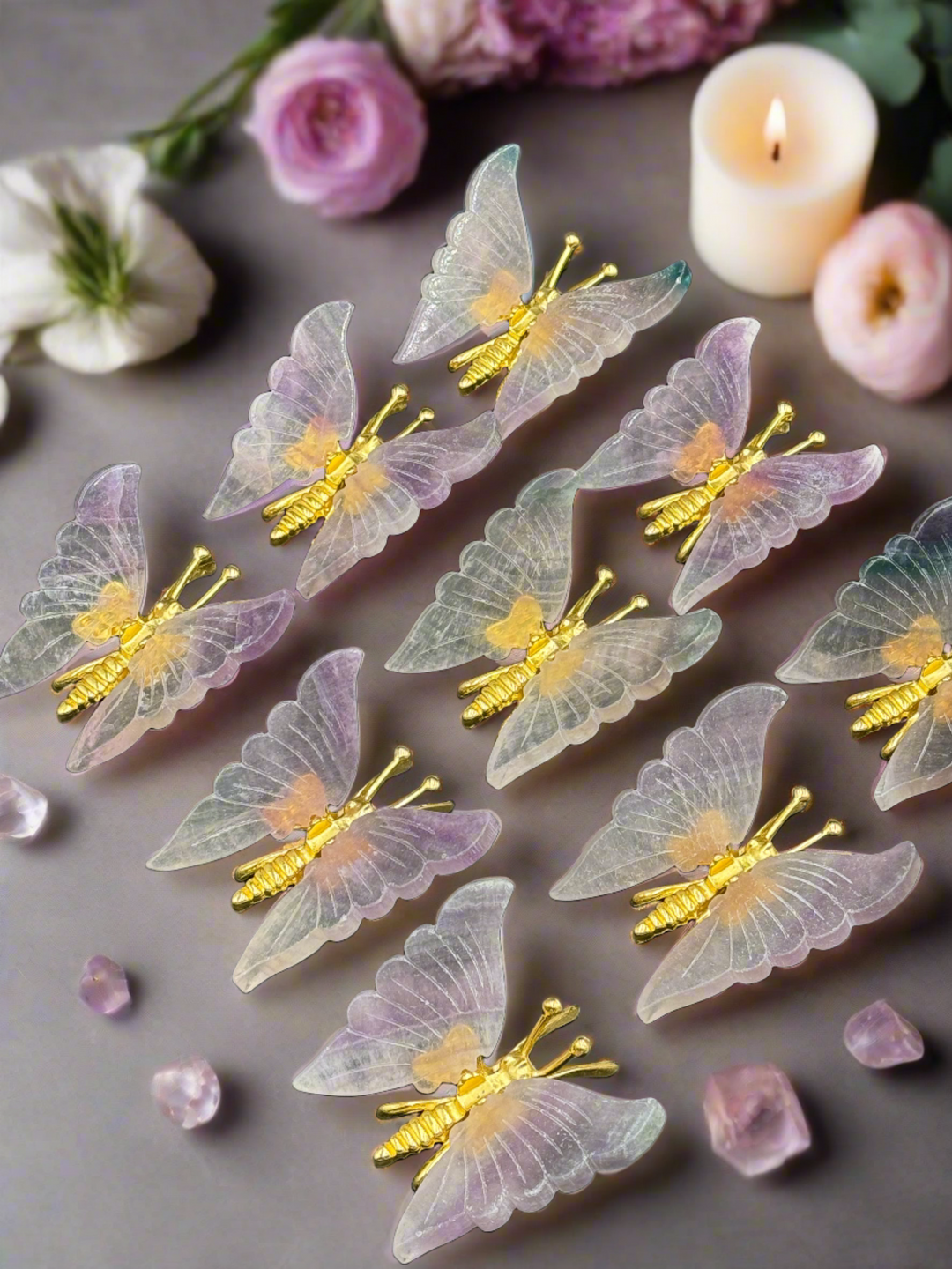 Radiant Harmony Fluorite Crystal Butterfly