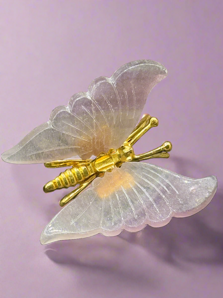 Radiant Harmony Fluorite Crystal Butterfly