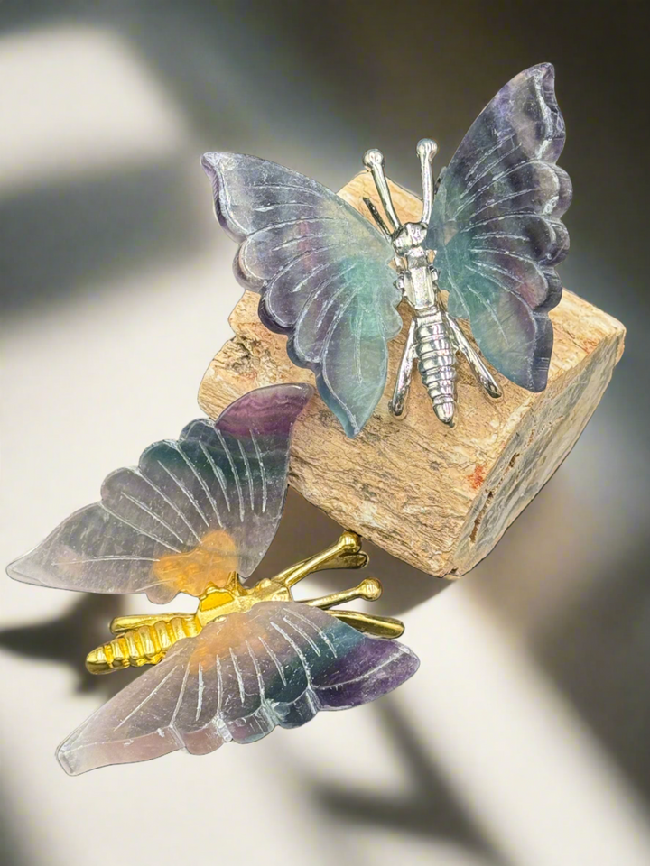 Radiant Harmony Fluorite Crystal Butterfly