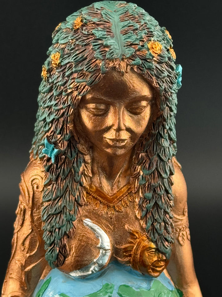 Gaia's Serenity - Handcrafted Resin Statue Honoring the Magnificence of Mother Nature