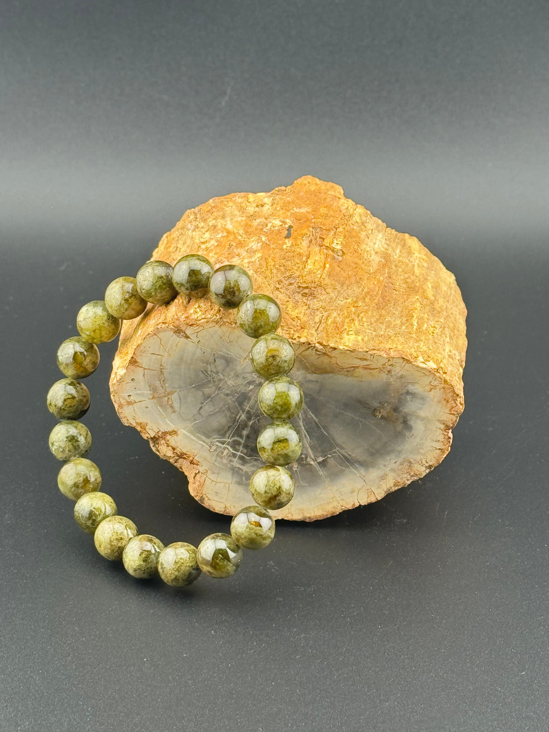 Peridot Genuine Stones Men's Bracelet