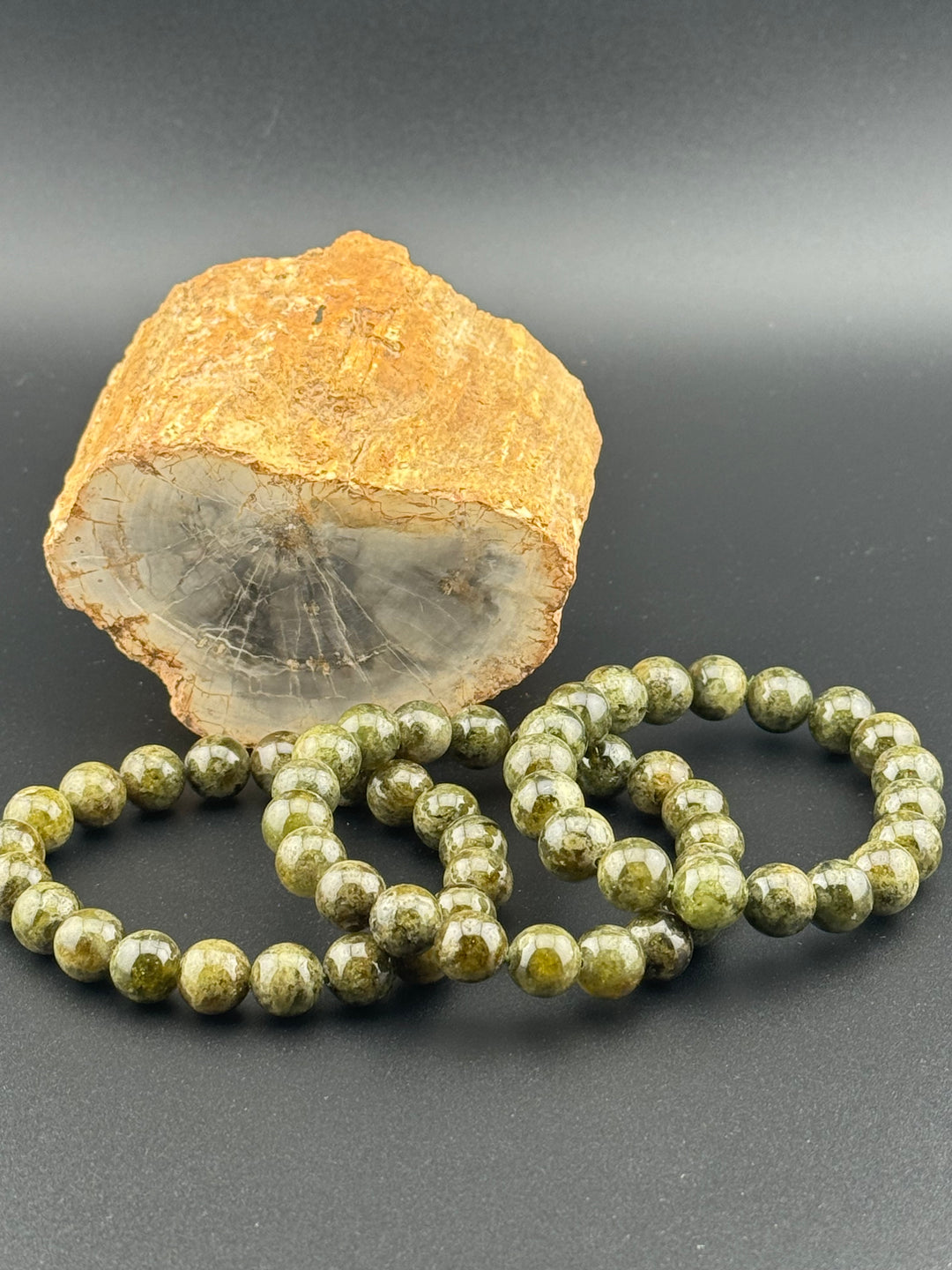 Peridot Genuine Stones Men's Bracelet