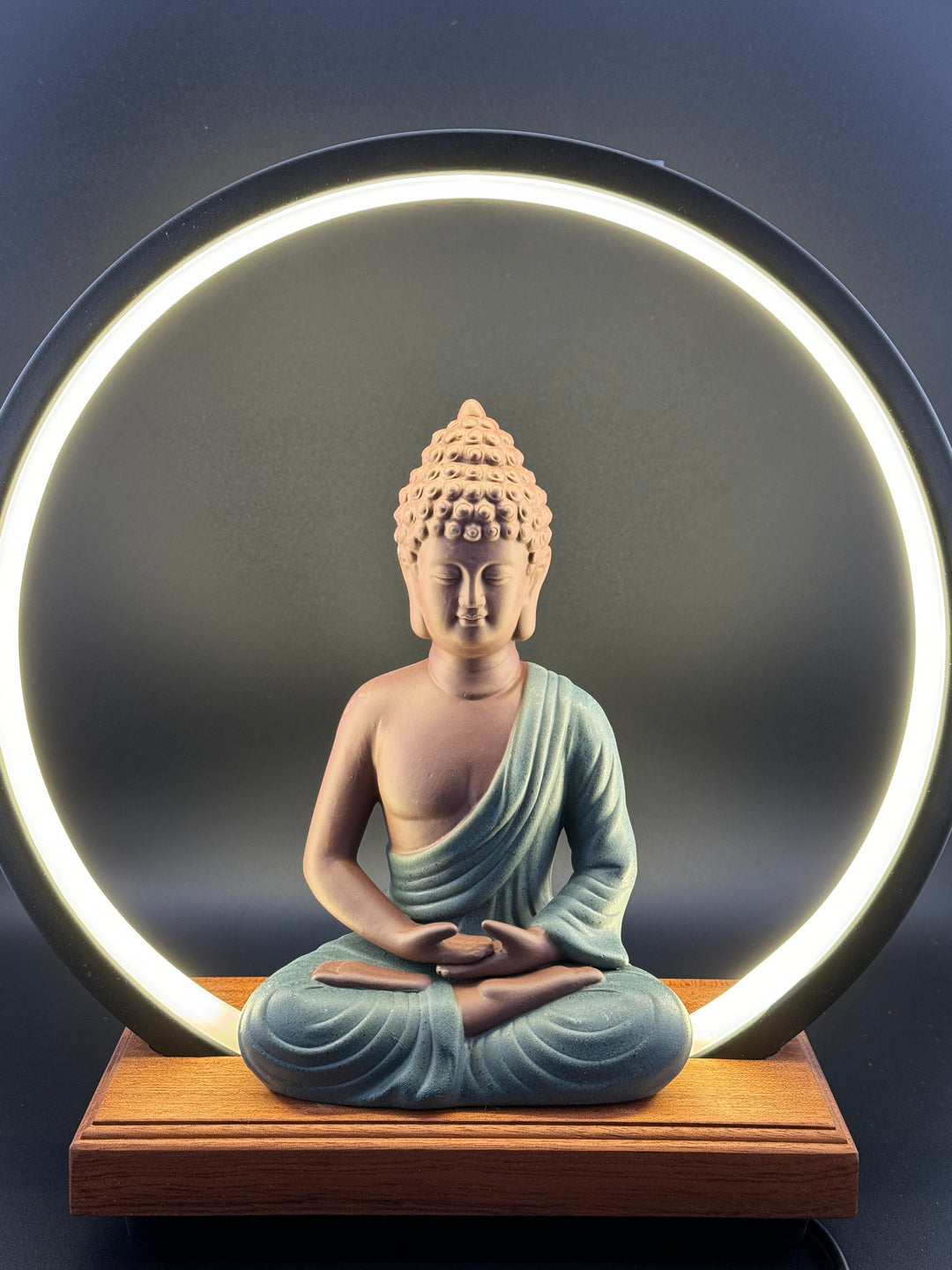 Buddha Backflow Incense Burner With LED Light (Blue)