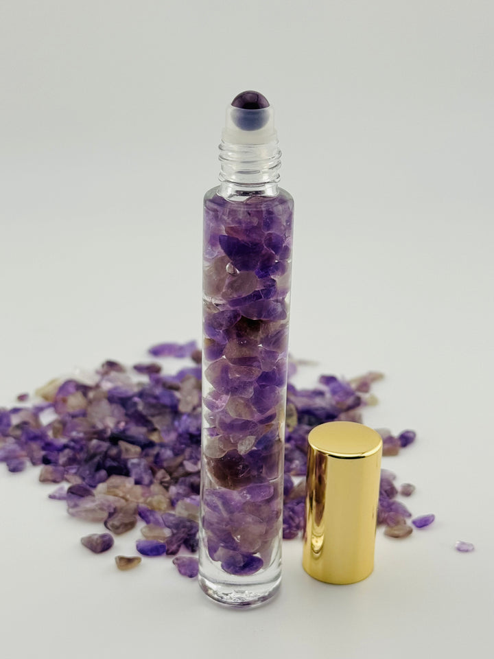 Amethyst Serenity - Rose Infused Crystal Roll-On (Crown Chakra)