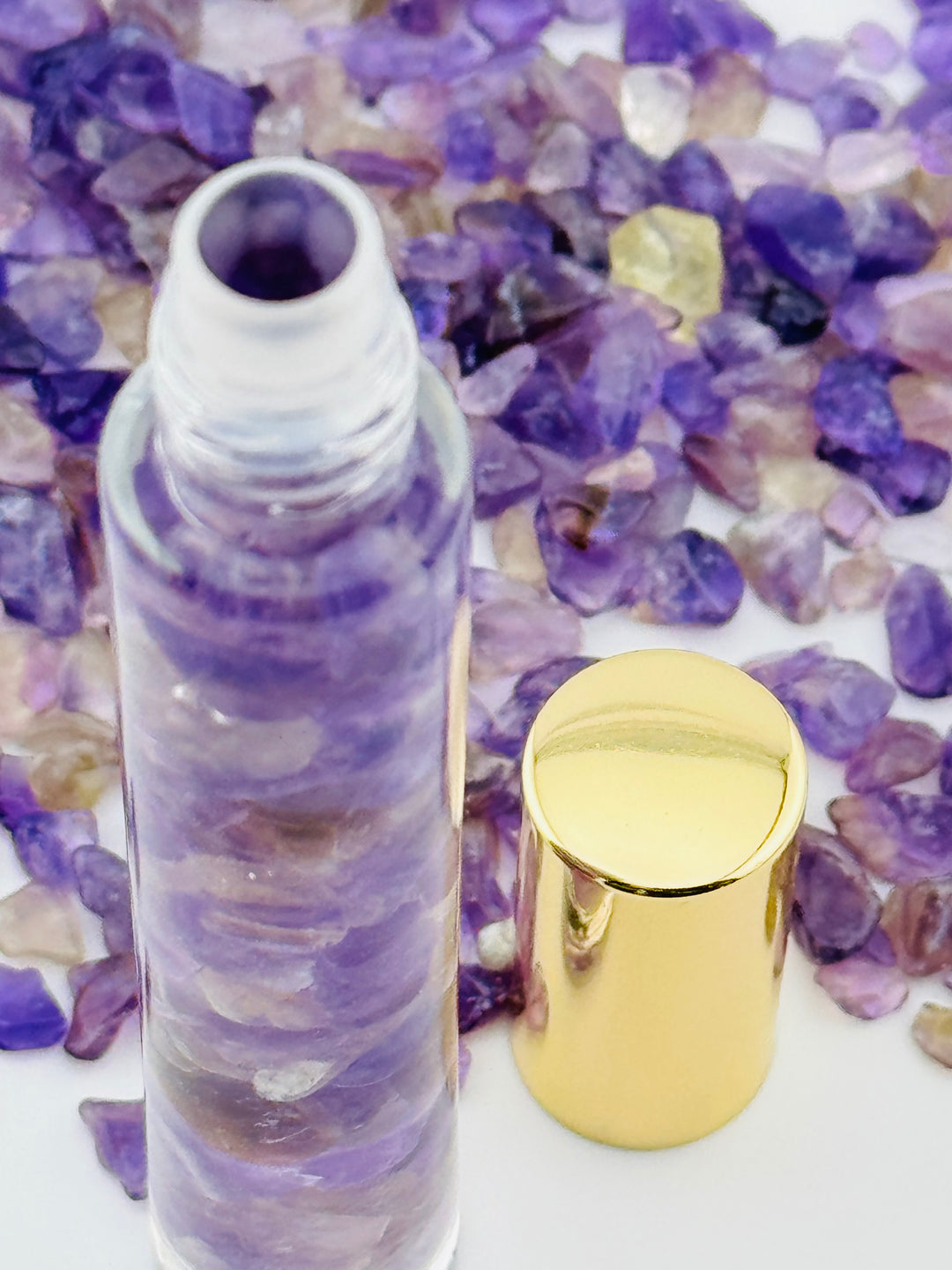 Amethyst Serenity - Rose Infused Crystal Roll-On (Crown Chakra)