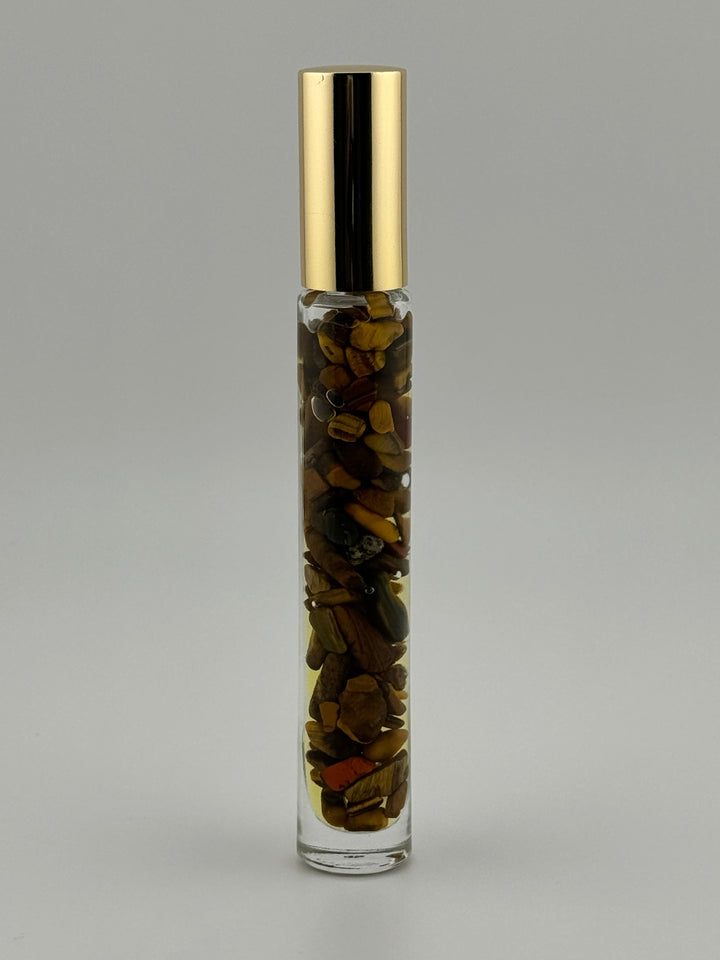 Tiger's Eye Harmony - Patchouli Infused Crystal Roll-On (Sacral Chakra)