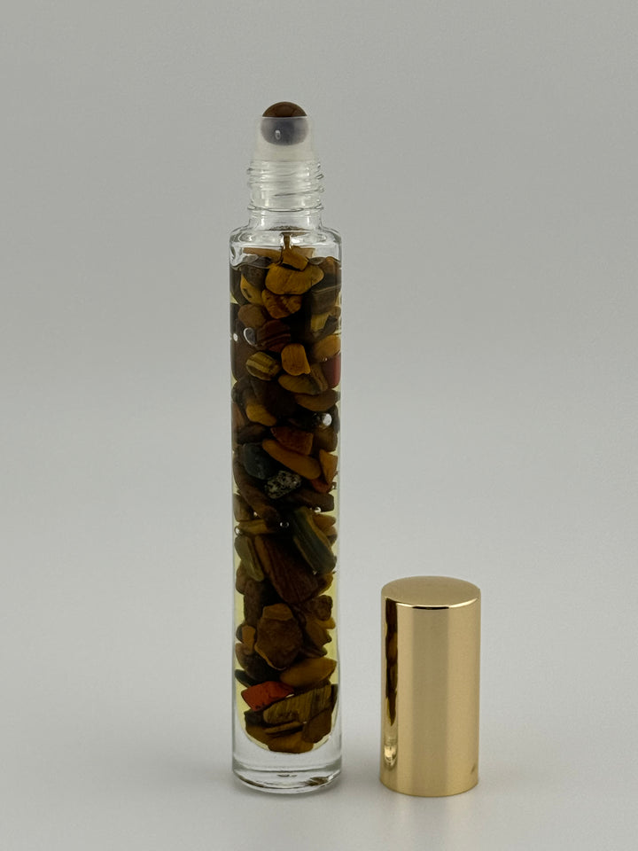 Tiger's Eye Harmony - Patchouli Infused Crystal Roll-On (Sacral Chakra)