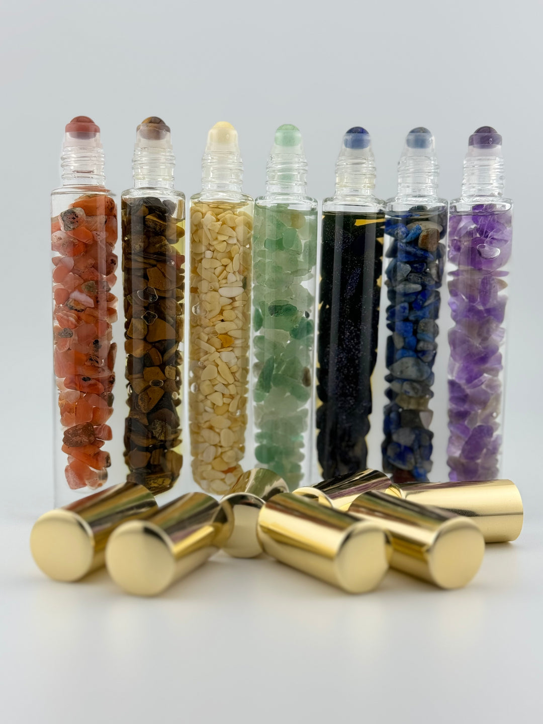 Chakra Balance - Seven Crystal Infused Roll-On Essential Oil Set (7 chakras)