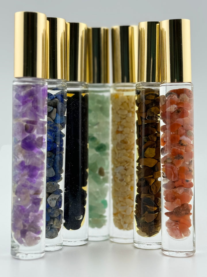 Chakra Balance - Seven Crystal Infused Roll-On Essential Oil Set (7 chakras)