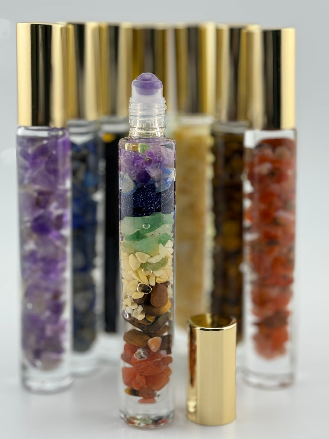 Chakra Balance - Seven Crystal Infused Roll-On Essential Oil Set (7 chakras)