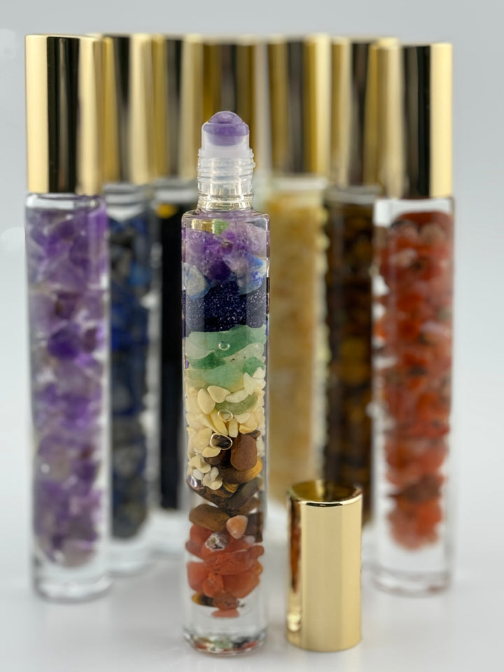 Chakra Balance - Seven Crystal Infused Roll-On Essential Oil Set (7 chakras)